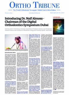 Ortho Tribune Middle East & Africa No. 2, 2018